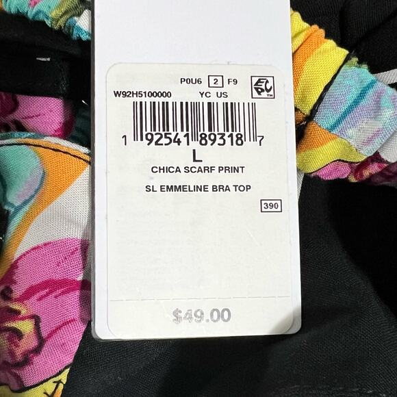 Guess Emmeline Printed Tie Back Bralette Floral Banana Womens Large - Picture 3 of 11